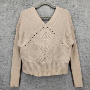 Sita Murt Beige‎ Knit V Neck Sweater Top Women Size 38 Wool Alpaca Blend